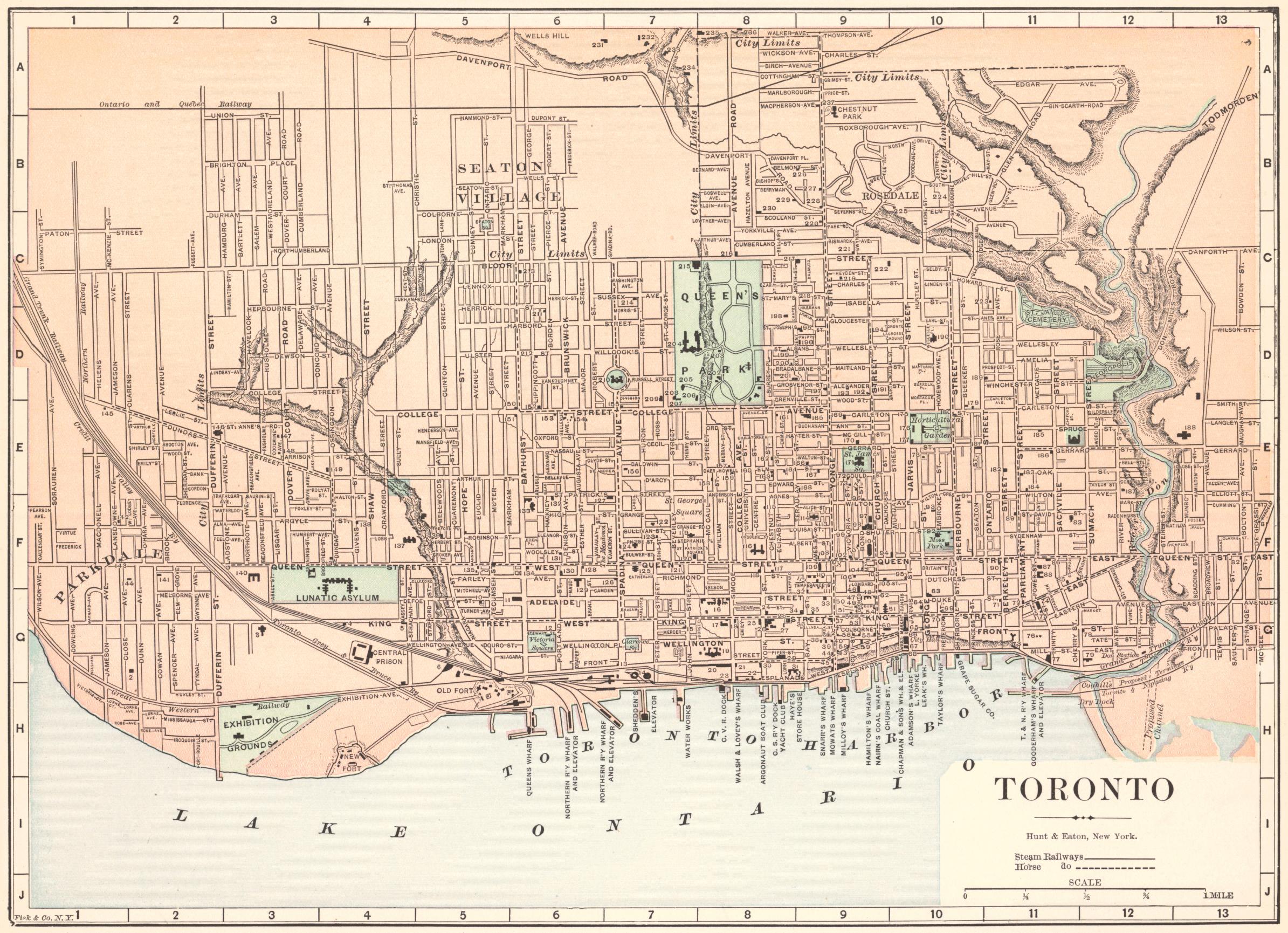 Historical Maps of Toronto: 1893 Fisk and Co. Map of Toronto